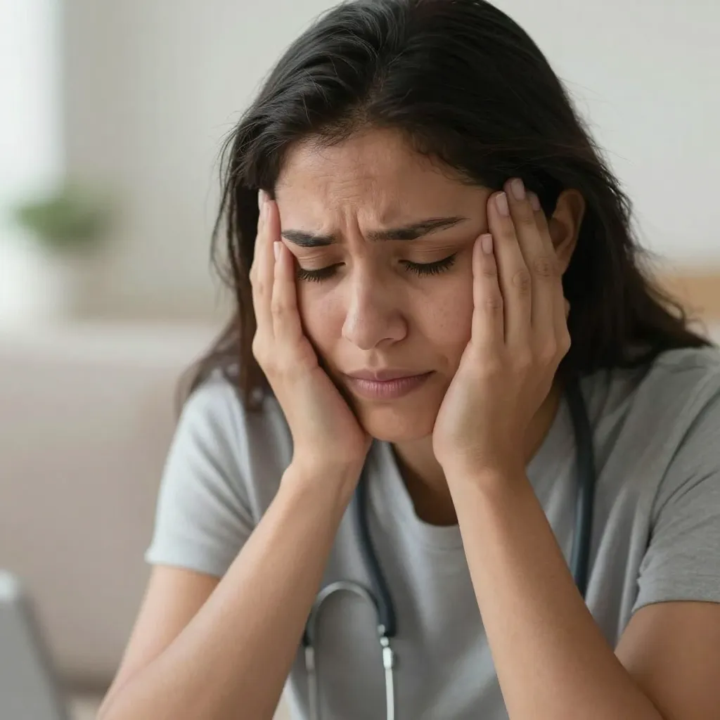 Ilustración de síntomas físicos y emocionales de la depresión