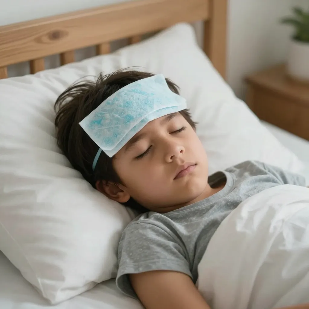 Niño descansando con fiebre