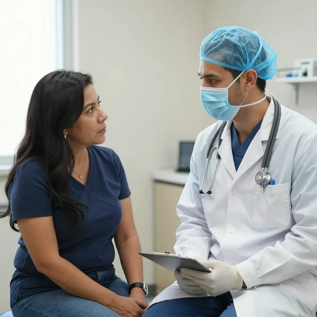 Consulta médica con cirujano