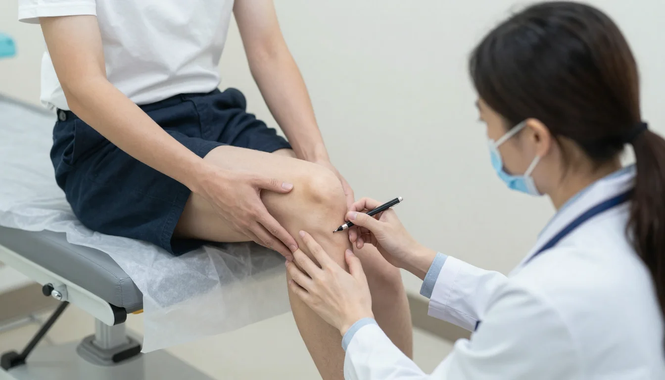 Ilustración sobre diagnóstico de la condromalacia rotuliana