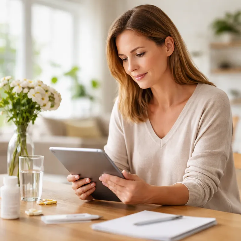 Persona atenta a señales de su cuerpo en ambiente tranquilo