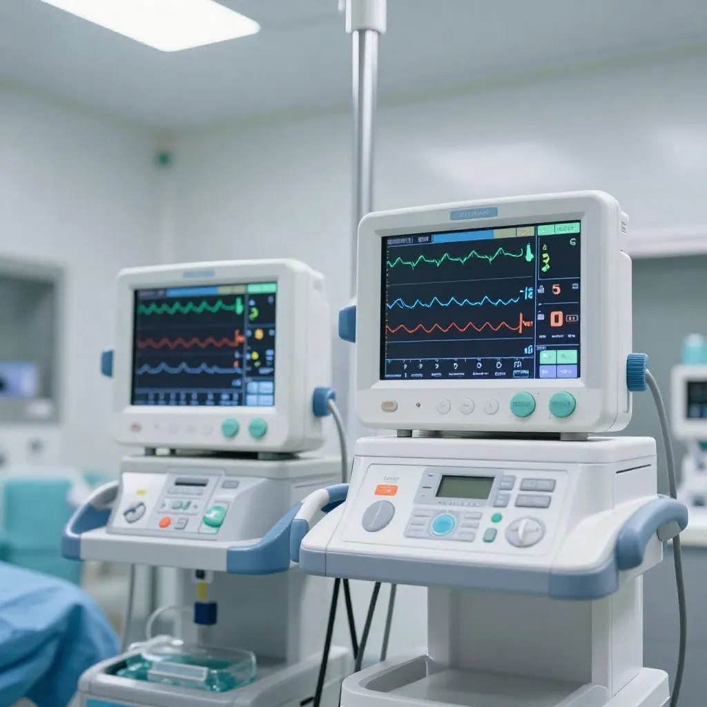 Paciente tranquilo en recuperación post-anestésica acompañado por personal médico en hospital