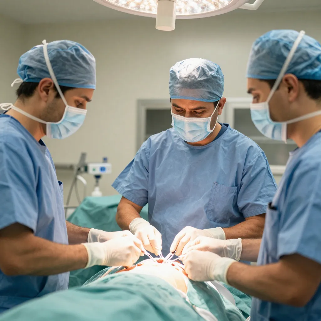 Equipo médico preparando procedimiento de trasplante renal